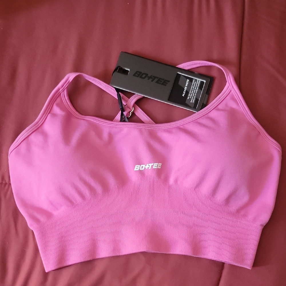 Pink Sports Bra with Scoop Neckline for Intimates & Sleepwear